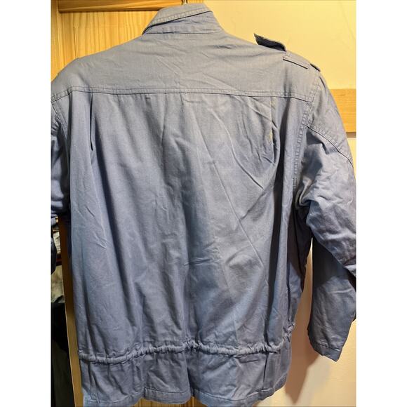 Nordstrom Women’s M VTG Jacket Point Of View Blue Bomber Safari Canvas LS Pocket - Picture 11 of 11